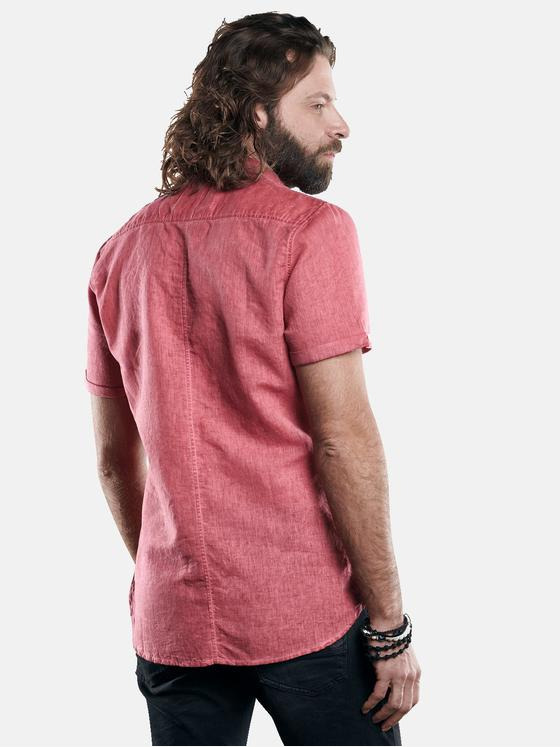 emilio adani Herren Sommerliches Halbleinenhemd Rot 29772