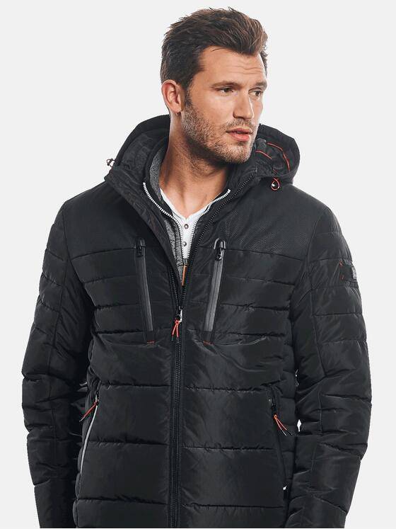 engbers Herren Jacke mit sportiver Golfballstruktur Schwarz 31020