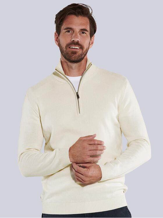 engbers Herren Pullover mit Troyerkragen Weiß 35743