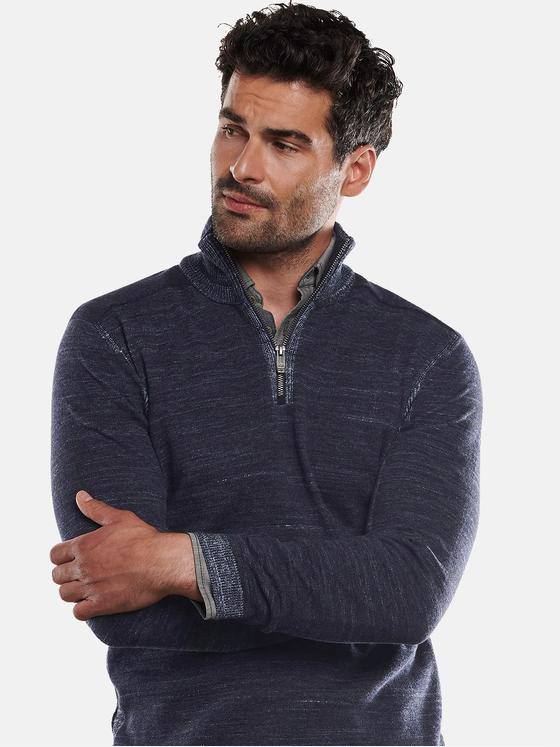 engbers Herren Pullover mit Stehkragen Saphirblau 32037