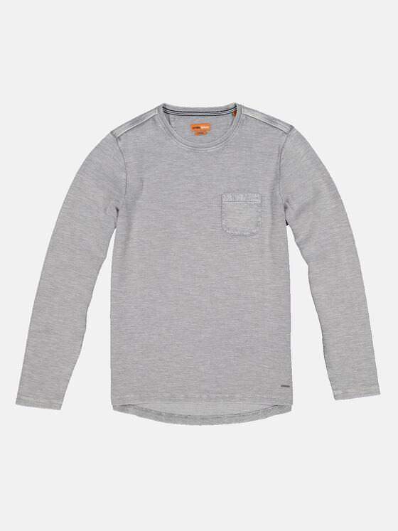 emilio adani Herren Langarm-Shirt dezent gemustert Grau 33420