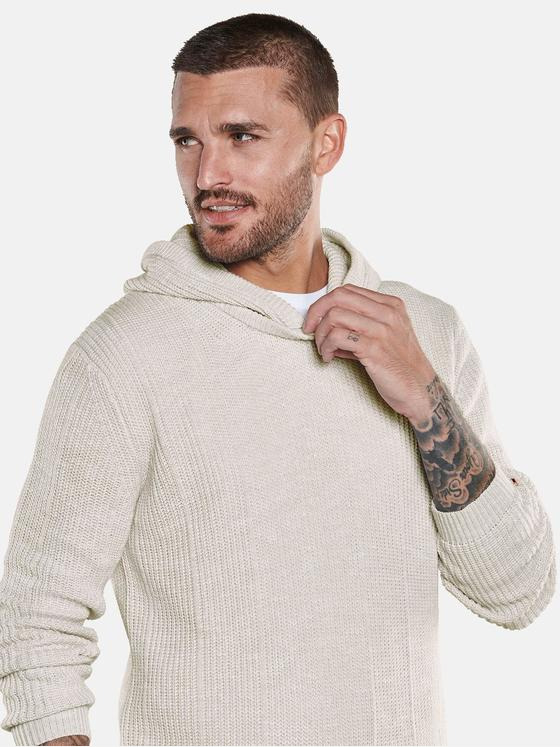 emilio adani Herren Pullover mit Kapuze Beige 34035