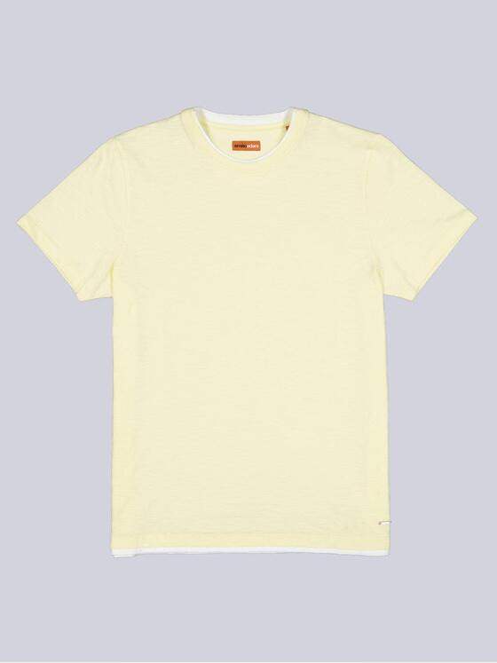 emilio adani Herren Rundhals T-Shirt Hellgelb 40648