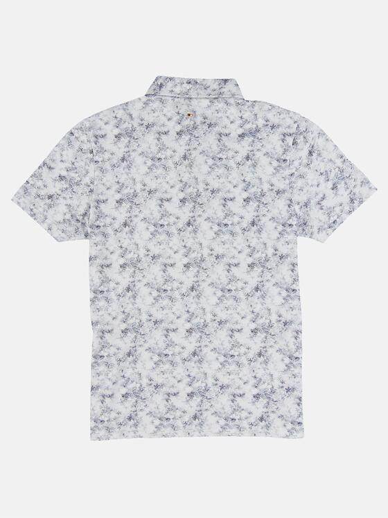 emilio adani Herren Poloshirt mit All-Over-Print Blau 31706