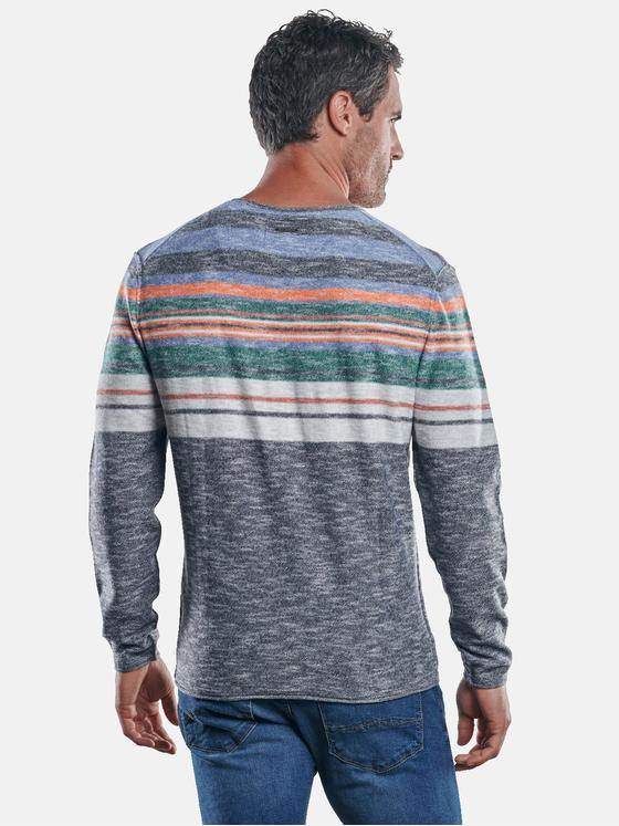 engbers Herren Gestreifter Rundhalspullover Saphirblau 30434