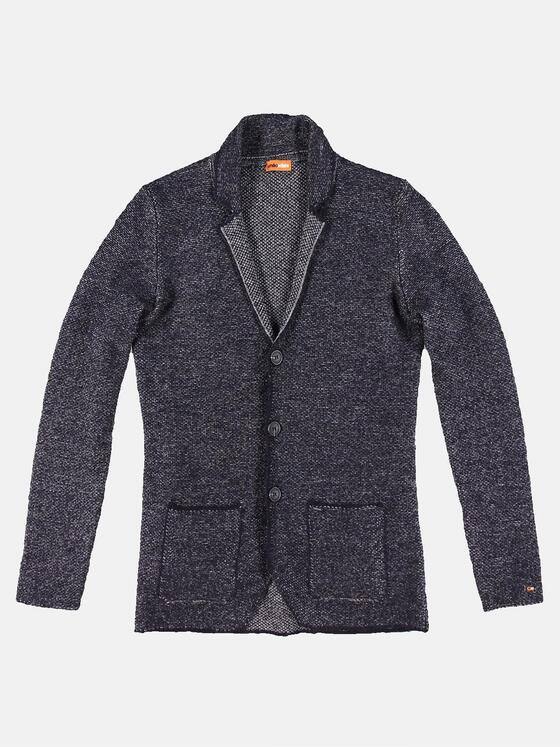 emilio adani Herren Sportives Stricksakko Blau 30571