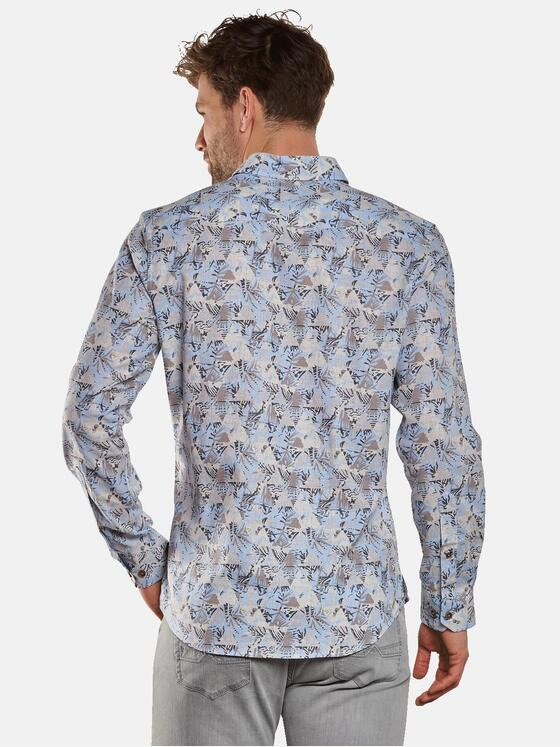 engbers Herren Langarm-Hemd mit Leinen-Anteil Hellblau 33048