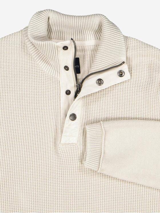 engbers Herren Strickpullover mit Troyerkragen Braunbeige 38150