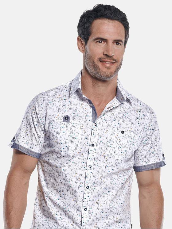 engbers Herren Dezent gemustertes Hemd Comfort-Stretch Saphirblau 29759