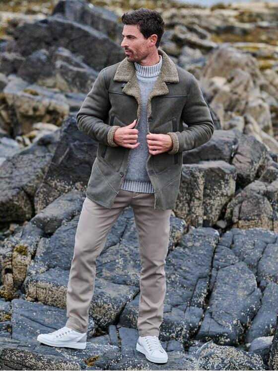 ENGBERS GERMANY Herren Lederjacke aus edlem Lammleder Grau 37407