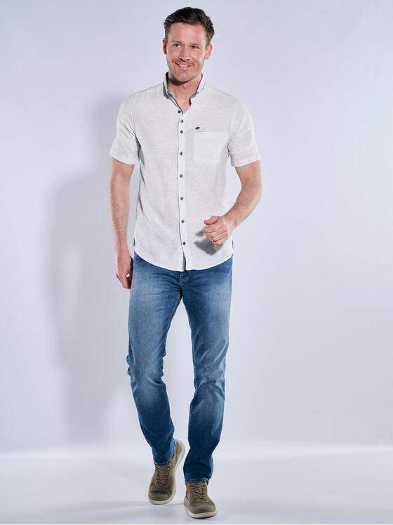 engbers Herren Kurzarm-Hemd mit Leinenanteil Silbergrau 38646
