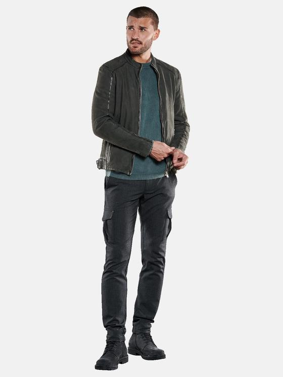 emilio adani Herren Lederjacke Grau 33305