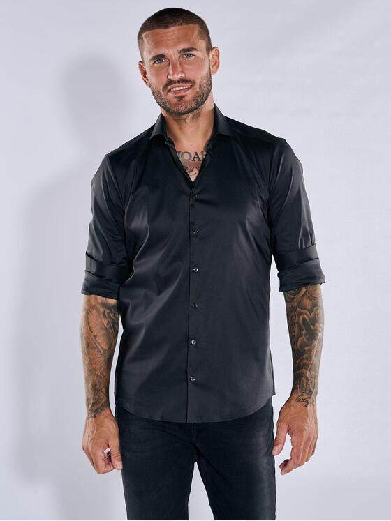 emilio adani Herren Performance Hemd "My Favorite" schwarz Schwarz 38001