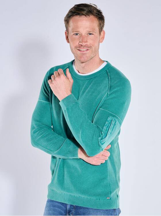 engbers Herren Pullover strukturiert Tuerkis 39227