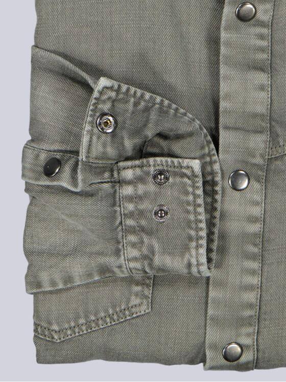 emilio adani Herren Overshirt mit besonderer Waschung Oliv 40333