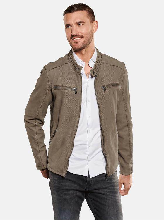emilio adani Herren Lederjacke slim fit Beige 34454