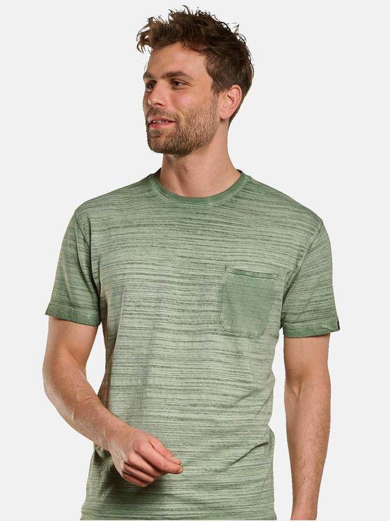 engbers Herren T-Shirt mit bewegter Warenstruktur Oliv 32237
