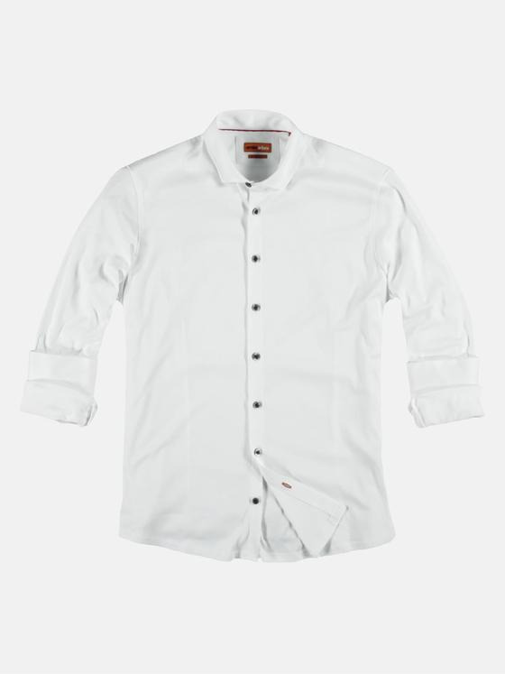 emilio adani Herren Langarmhemd "My Favorite" aus Jersey Weiß 36226