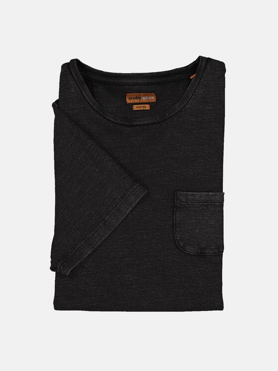 emilio adani Herren T-Shirt strukturiert Schwarz 36340