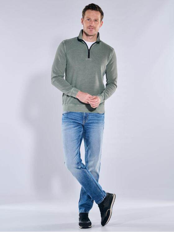 engbers Herren Sweatshirt mit Stehkragen Oliv 40083