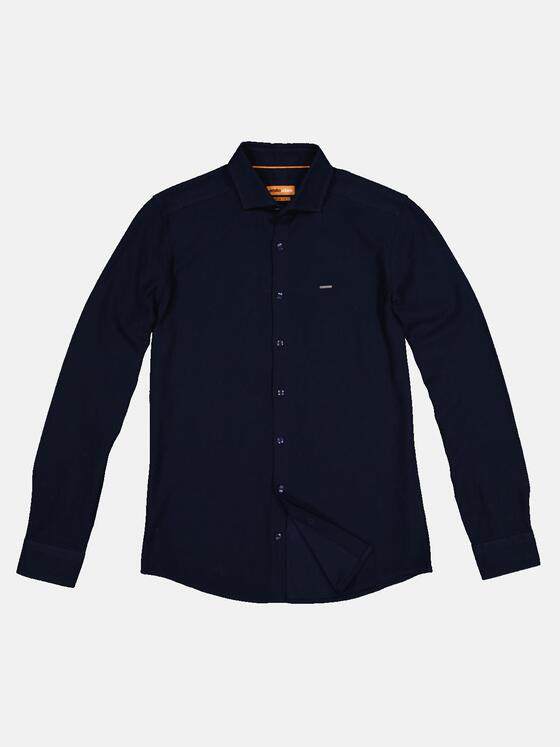 emilio adani Herren Hemd uni Blau 32938