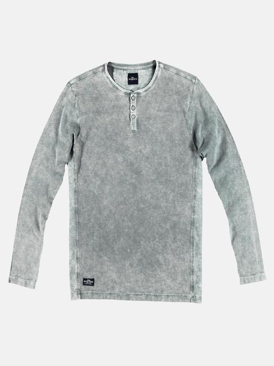 engbers Herren Henley Shirt mit Waffelstruktur Silbergrau 29214