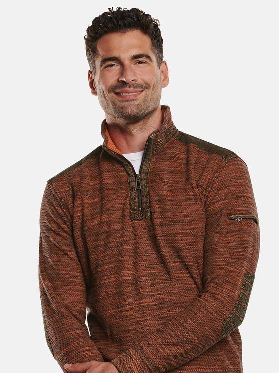 engbers Herren Sweatshirt gemustert Dunkelorange 32298