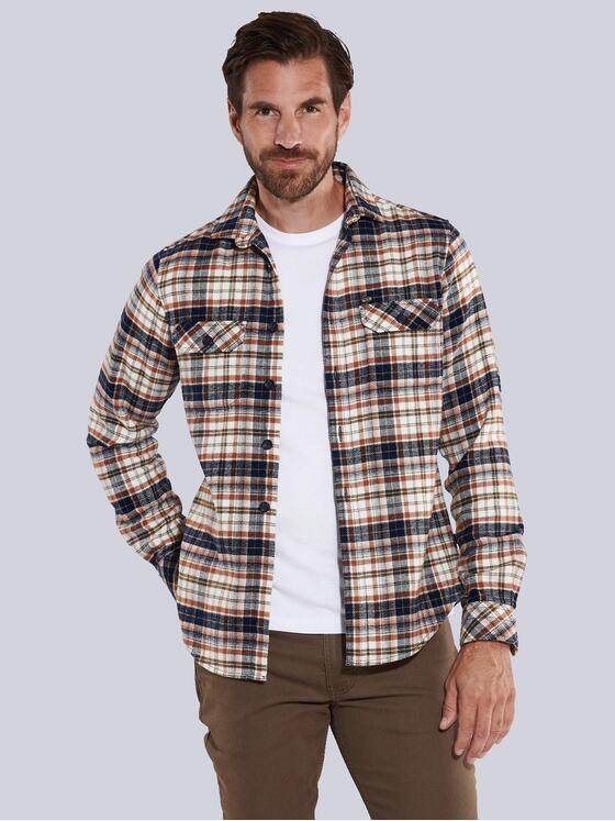 engbers Herren Langarm-Hemd kariert Orange 35532