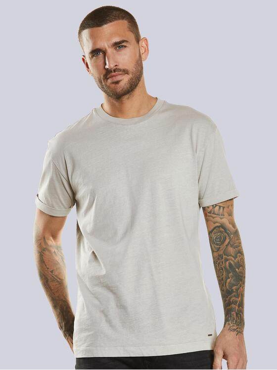 emilio adani Herren T-Shirt uni Beige 34550