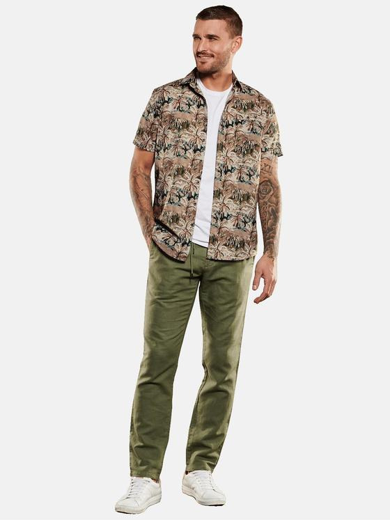 emilio adani Herren Kurzarm-Hemd regular Braun 35118