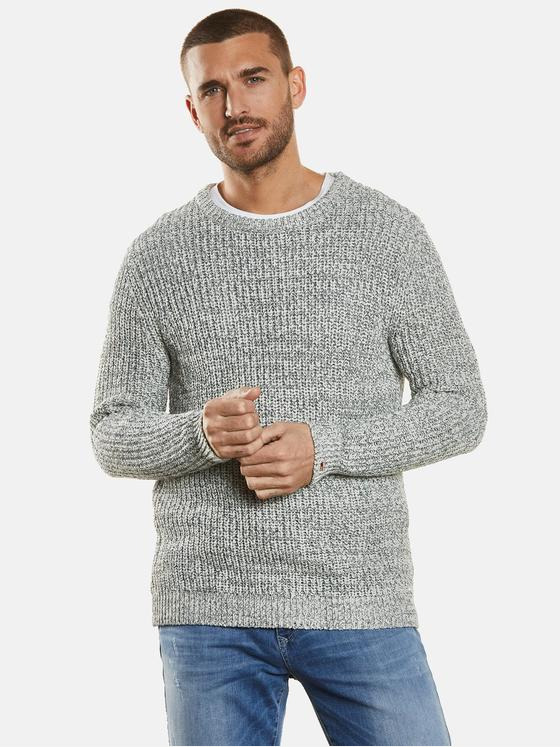 emilio adani Herren Pullover meliert Blau 34348
