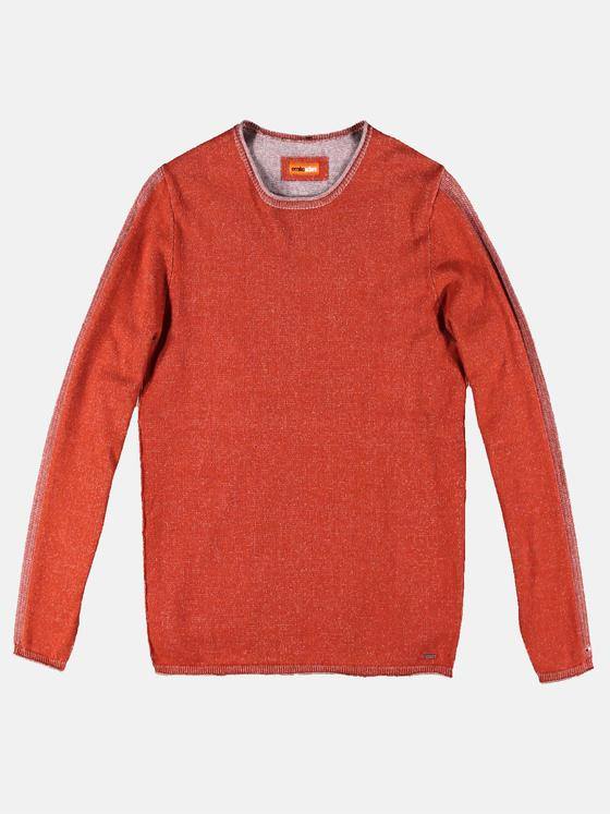 emilio adani Herren Pullover mit Rollkantendesign Orange 30473