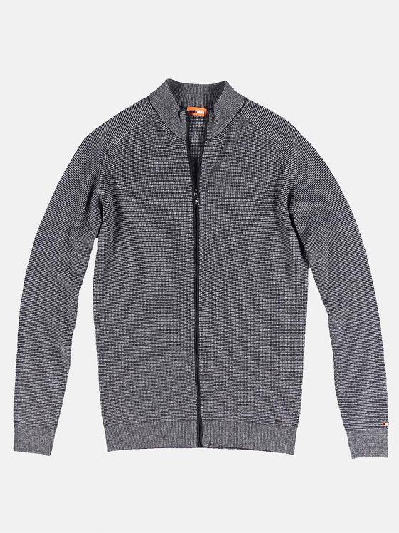 emilio adani Herren Zweifarbige Strickjacke Schwarz 30936