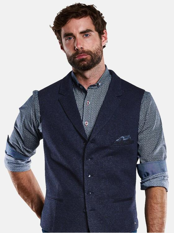 engbers Herren Sakko-Weste kariert Saphirblau 33318