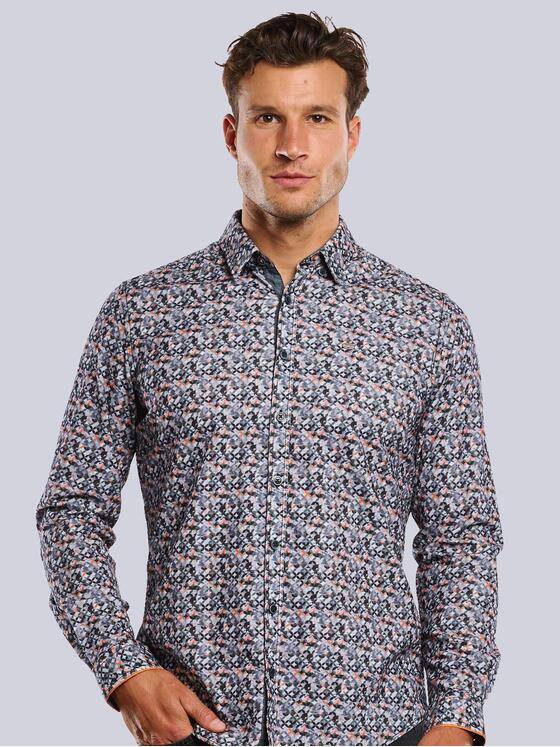 engbers Herren Langarm-Hemd aus Cord Granitgrau 33644