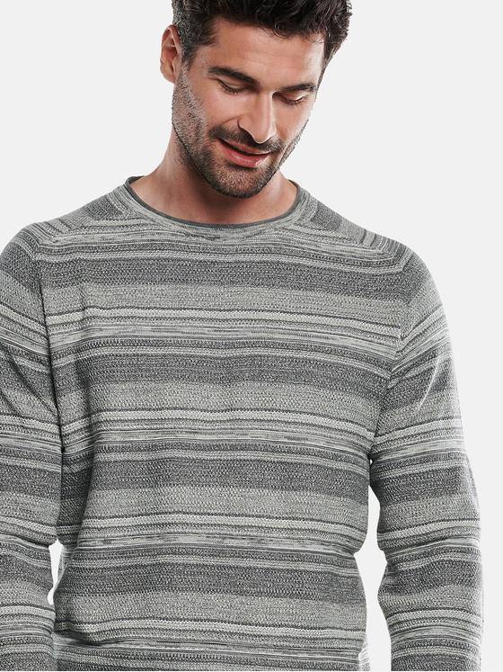 engbers Herren Pullover gestreift Silbergrau 31871