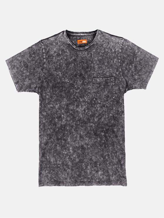 emilio adani Herren Außergewöhnlich gefärbtes Rundhals T-Shirt Grau 30188