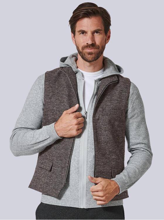 engbers Herren Sakko-Weste mit Zipper Braun 35496