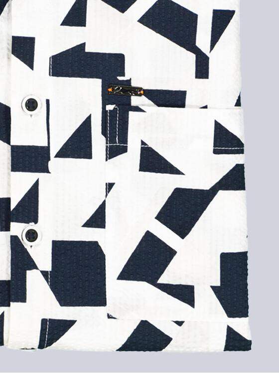 engbers Herren Kurzarm-Hemd aus Seersucker Saphirblau 38572