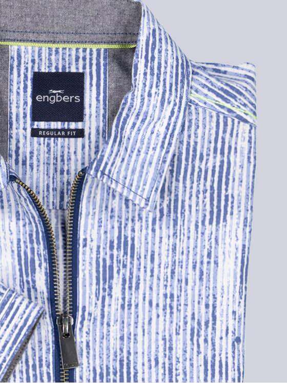 engbers Herren Kurzarm-Hemd gemustert Brilliantblau 39036
