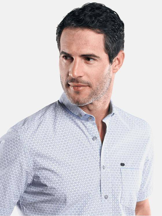 engbers Herren Dezent gemustertes Hemd Royalblau 29463