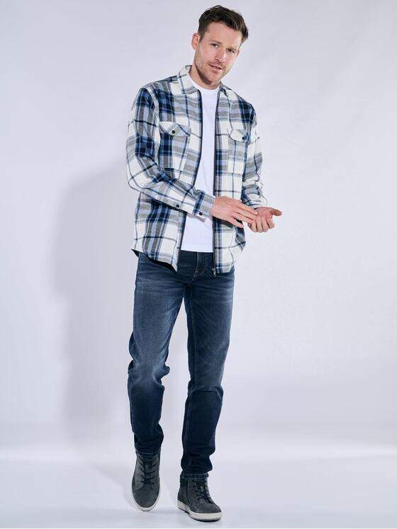 engbers Herren Overshirt kariert Mittelblau 38176