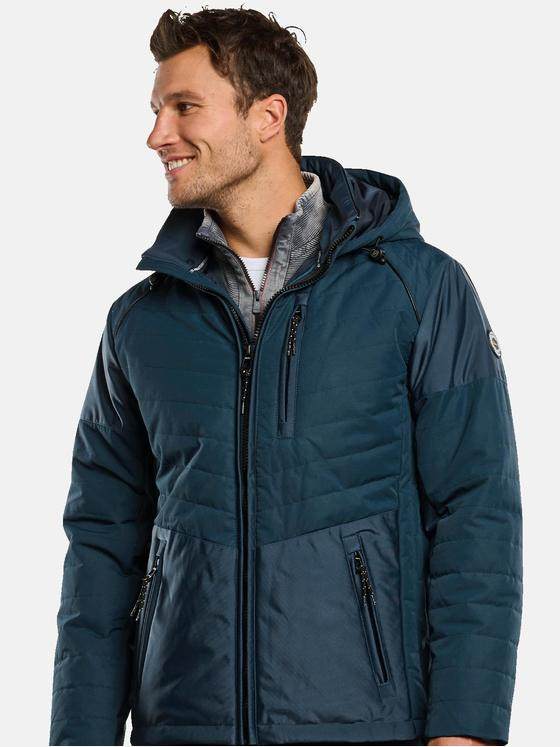 engbers Herren Jacke mit abnehmbarer Kapuze Petrolblau 33535