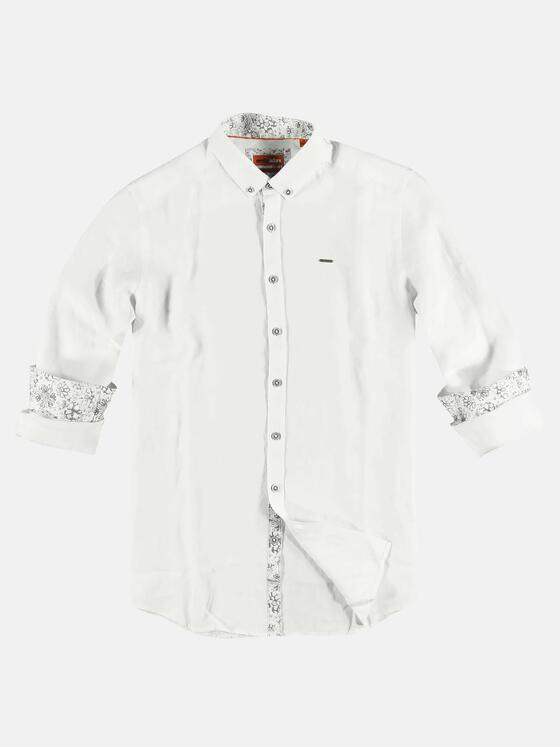 emilio adani Herren Hemd uni Reinweiss 31223