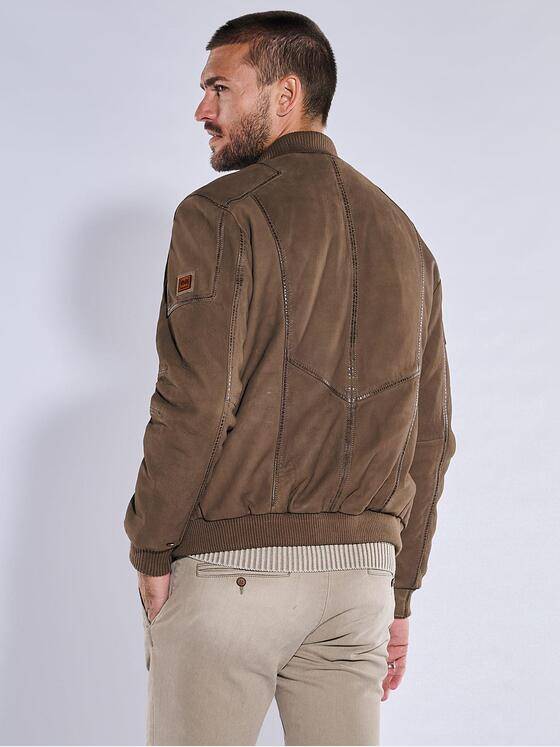 emilio adani Herren Lederjacke regular Braun 37169