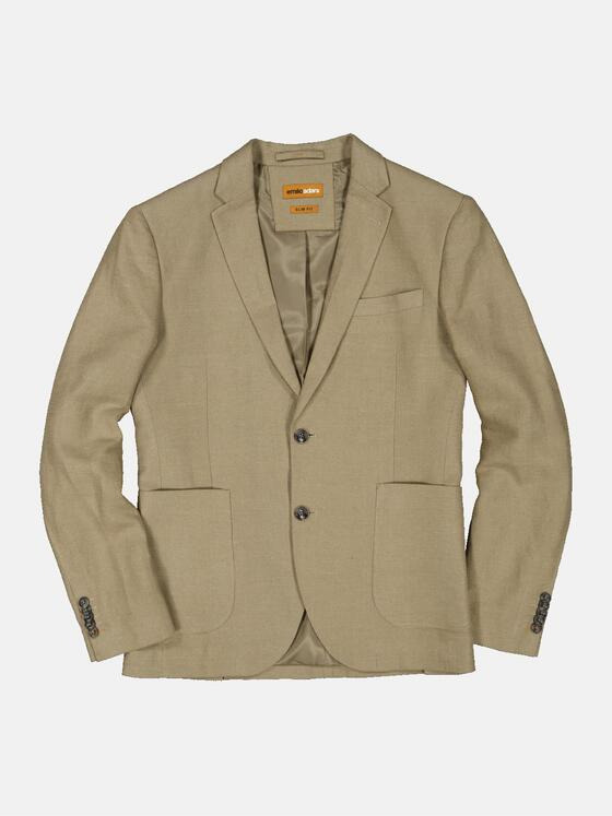 emilio adani Herren Freizeit-Sakko mit Leinenanteil Grün 34604