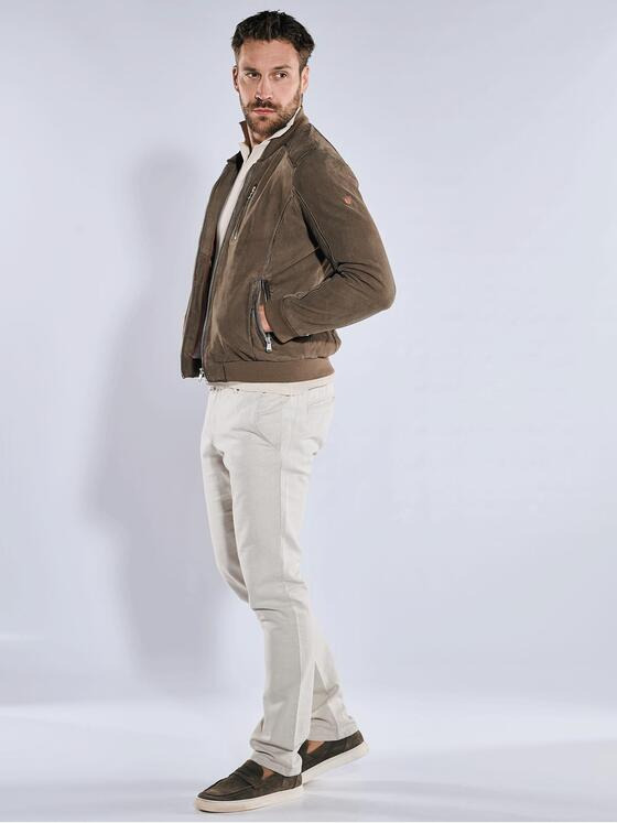 emilio adani Herren Lederjacke slim fit Grün 36517