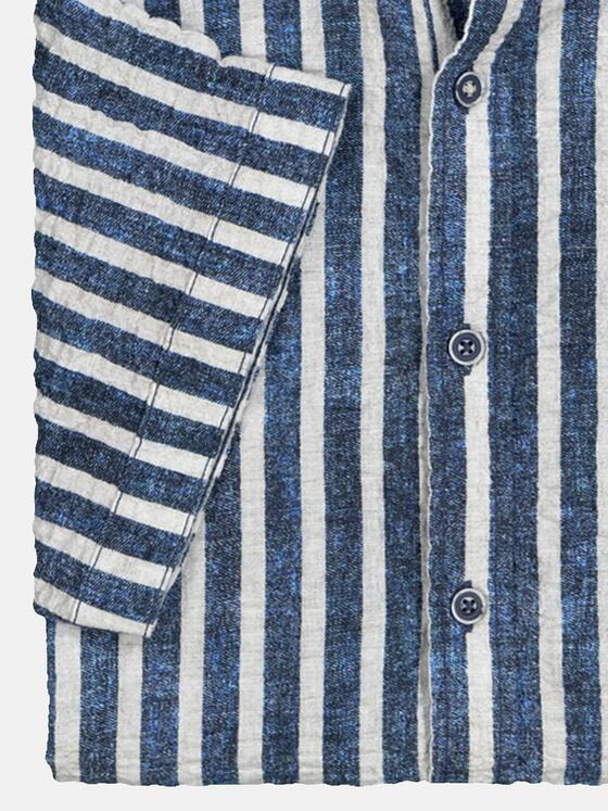 engbers Herren Kurzarm-Hemd gestreift Blau 36882