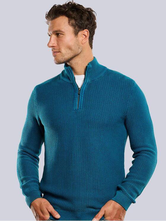 engbers Herren Pullover Polokragen Blautuerkis 33848