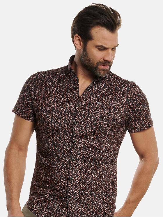 engbers Herren Kurzarm-Hemd gemustert Orange 32666